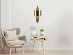 Applique art déco en métal doré - L. 22 x H. 75 cm - SANGARIUS