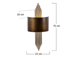 Applique art déco en métal doré - L. 22 x H. 75 cm - SANGARIUS
