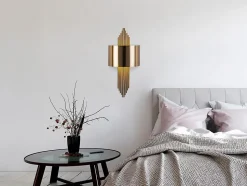 Applique art déco en métal doré - L. 22 x H. 75 cm - SANGARIUS