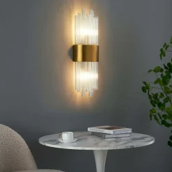 Applique art déco verre métal doré - Almeria