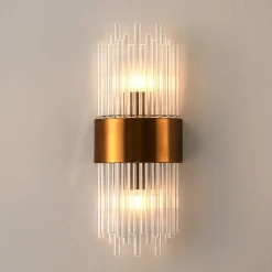 Applique art déco verre métal doré - Almeria