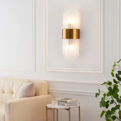 Applique art déco verre métal doré - Almeria