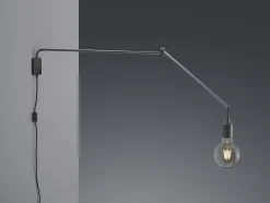 Applique articulée 1xE27, métal noir mat, bras pivotant 150 cm - Trio - Line