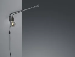 Applique articulée 1xE27, métal noir mat, bras pivotant 150 cm - Trio - Line