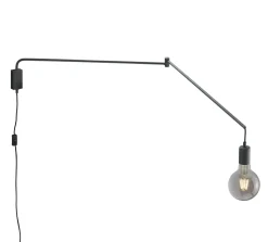 Applique articulée 1xE27, métal noir mat, bras pivotant 150 cm - Trio - Line