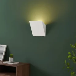 Applique blanche carré incliné en gypse - Norys