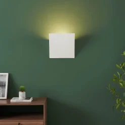 Applique blanche carré incliné en gypse - Norys