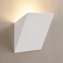 Applique blanche carré incliné en gypse - Norys