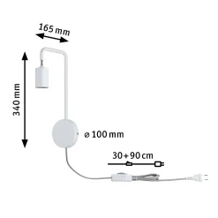 Applique Calvani E27 230V max. 40W gradable Blanc