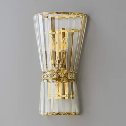 Applique chic cristal transparent et métal doré - Giova