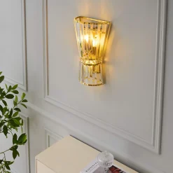 Applique chic cristal transparent et métal doré - Giova