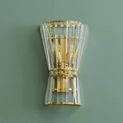 Applique chic cristal transparent et métal doré - Giova