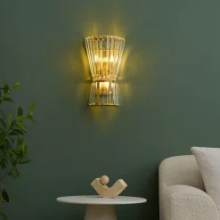 Applique chic cristal transparent et métal doré - Giova