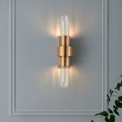 Applique chic en verre et métal doré - Denia