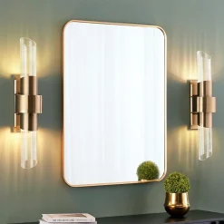 Applique chic en verre et métal doré - Denia