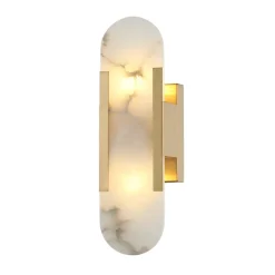 Applique chic métal doré et albâtre blanc - Enola