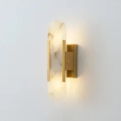 Applique chic métal doré et albâtre blanc - Enola