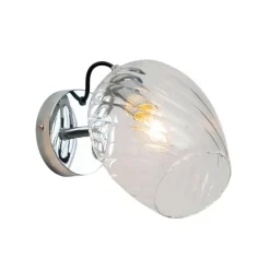 Applique chromée verre transparent texturé - Cassia