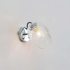 Applique chromée verre transparent texturé - Cassia