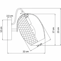 Applique chromée verre transparent texturé - Cassia
