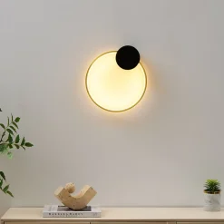 Applique circulaire noire et laiton 30 cm - Alisa