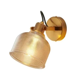 Applique cloche verre ambré texturé - Vela