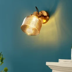 Applique cloche verre ambré texturé - Vela