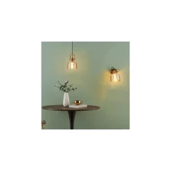 Applique cloche verre ambré texturé - Vela