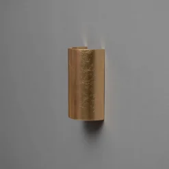 Applique cylindrique en plâtre et feuille dorée - Aries