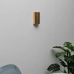 Applique cylindrique en plâtre et feuille dorée - Aries