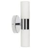Applique de salle de bain design moderne 30 cm, structure métallique chromée avec diffuseurs en verre opalin, 2xE14, IP44