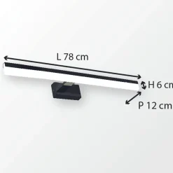 Applique de salle de bain 78 cm noire - Voltman