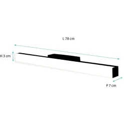 Applique de salle de bain 78 cm noire- Voltman