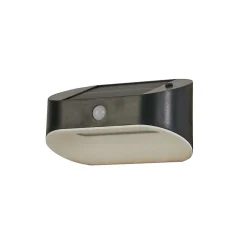 Applique demi lune ABS plastique Gris et polycarbonate givré avec detect infrarouge 1.2w 160 Lumens 3000k SOLAR LED