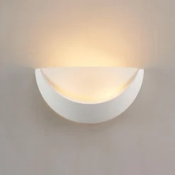 Applique demi-circulaire blanche en gypse - Gillian