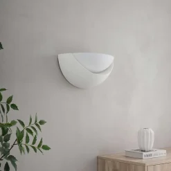 Applique demi-circulaire blanche en gypse - Gillian