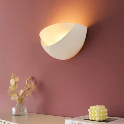 Applique demi-circulaire blanche en gypse - Gillian