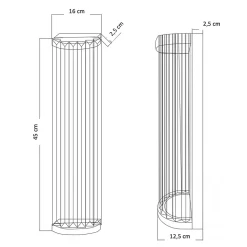 Applique demi-cylindrique pampilles transparentes - Andria
