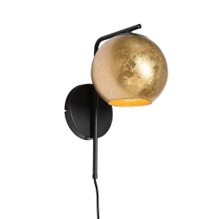 Applique design noir avec verre doré - Bert
