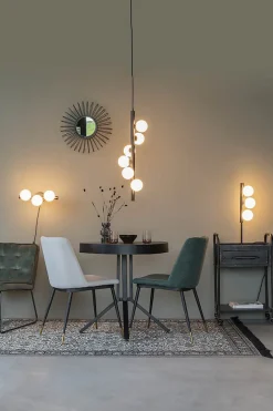 Applique design noir mat 3 boules de verre - Boite à design