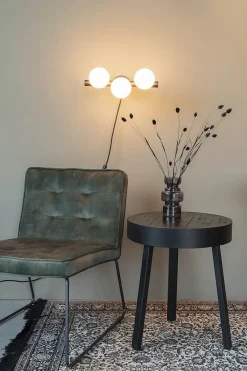 Applique design noir mat 3 boules de verre - Boite à design