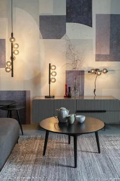 Applique design noir mat 3 boules de verre - Boite à design