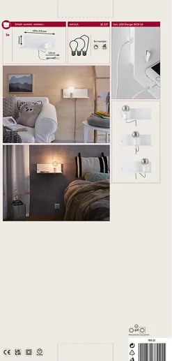 Applique Devara E27 230V max. 40W gradable Blanc