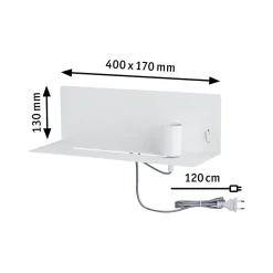 Applique Devara E27 230V max. 40W gradable Blanc