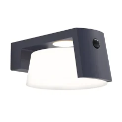 Applique d'extérieur à energie solaire à detecteur de mouvement LED intégrée Moon gris anthracite 9,5W 1000lm Lutec