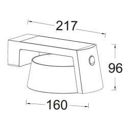 Applique d'extérieur à energie solaire à detecteur de mouvement LED intégrée Moon gris anthracite 9,5W 1000lm Lutec