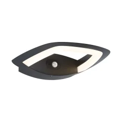 Applique d'extérieur LED Akena Détecteur de mouvement crépusculaire (IR) IP44 243x254mm 3000K 11W 800lm 230V Anthracite Aluminium