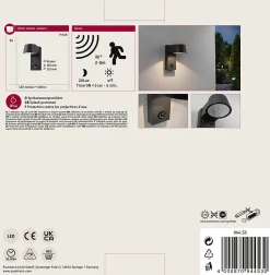 Applique d'extérieur LED Capea Détecteur de mouvement crépusculaire (IR) IP44 96x165mm 3000K 6W 500lm 230V 98 Anthracite Aluminium