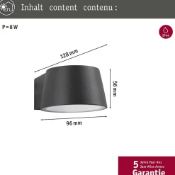 Applique d'extérieur LED Capea favorable aux insectes IP44 96x128mm 2200K 6W 550lm 230V 98 Anthracite Aluminium