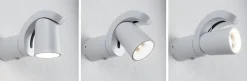Applique d'extérieur LED Cuff Détecteur de mouvement crépusculaire (IR) IP44 76x217mm 3000K 10W 700lm 230V 70 Blanc Aluminium